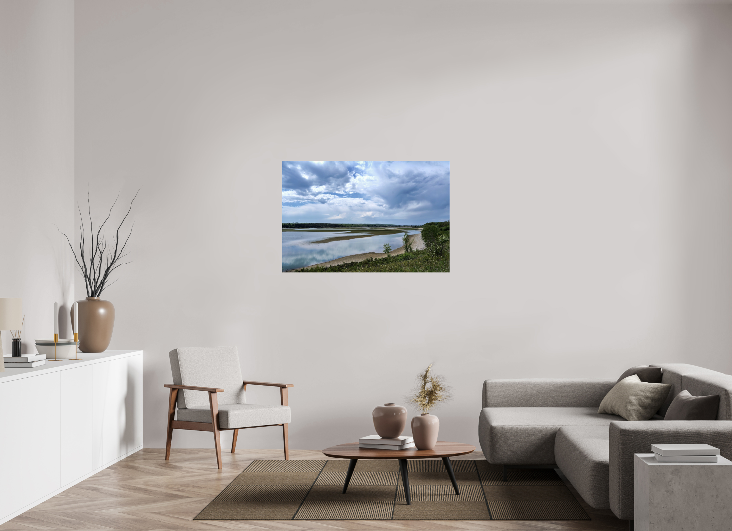 120.2 x 80 cm, Photo Print Under Acrylic Glass Glancing at the reservoir
