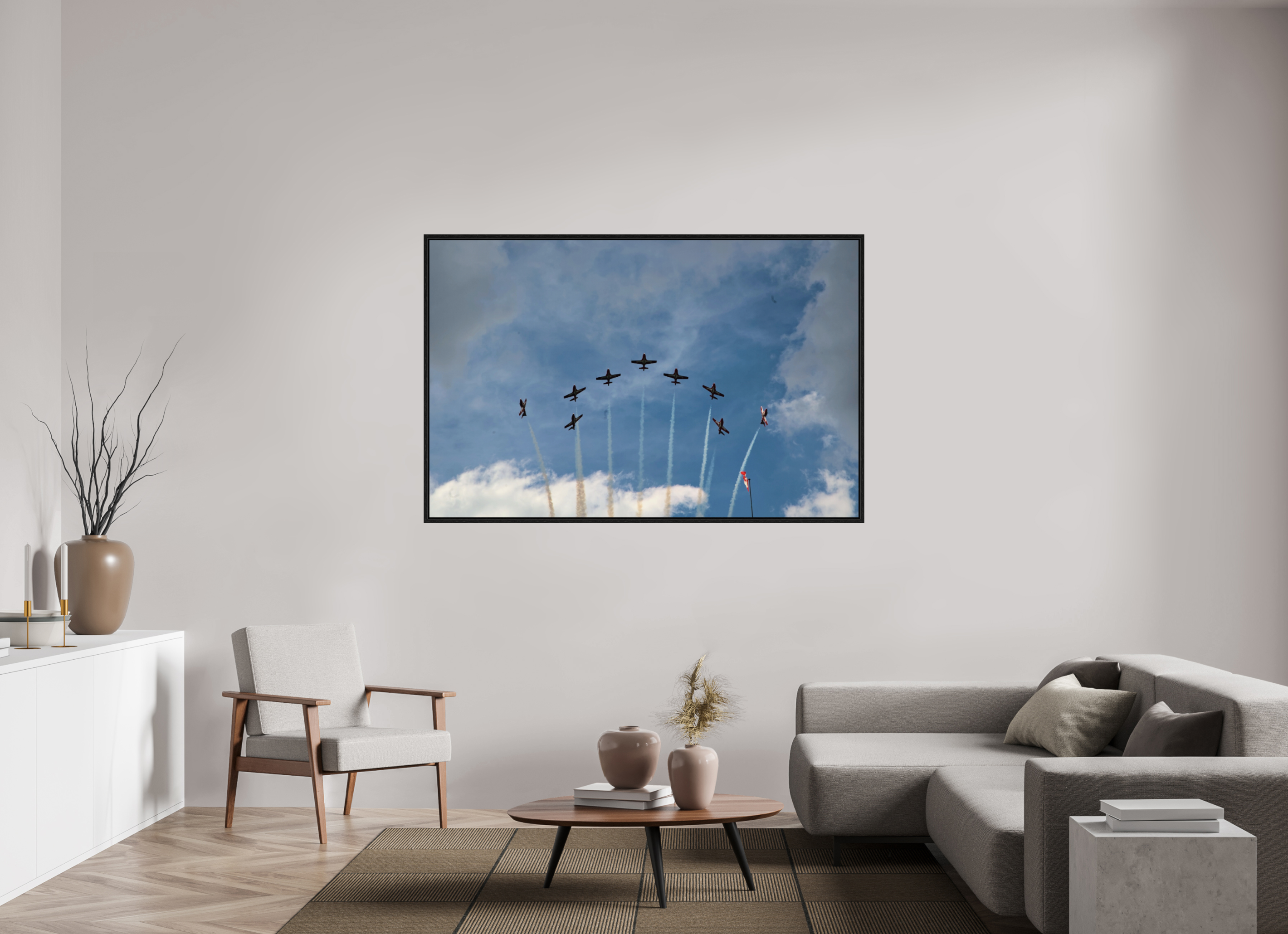 170.2 x 110 cm, Floater Frame Formation Flying Canada Day