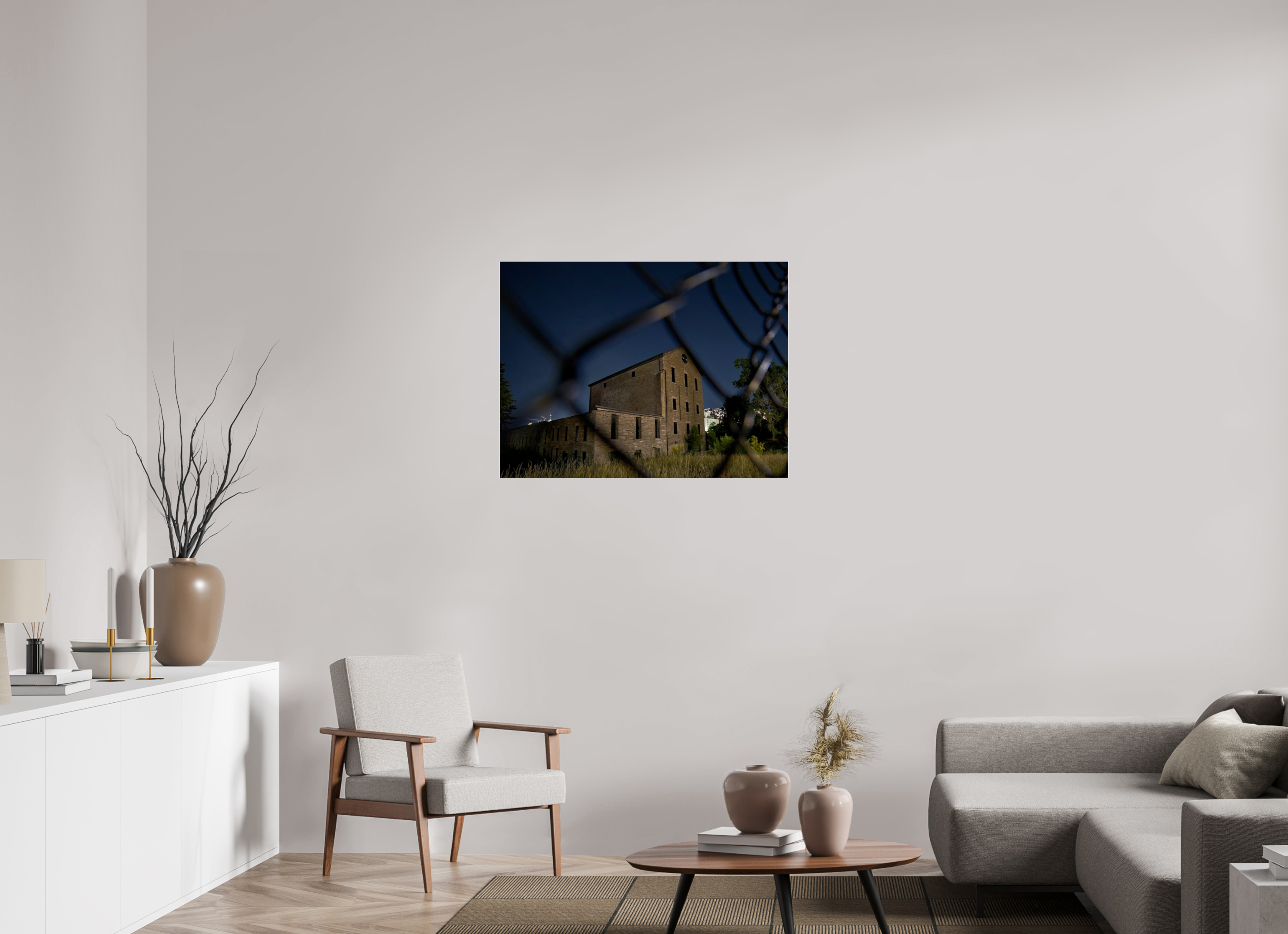 93.3 x 70 cm, Photo Print Under Acrylic Glass Abandoned Building