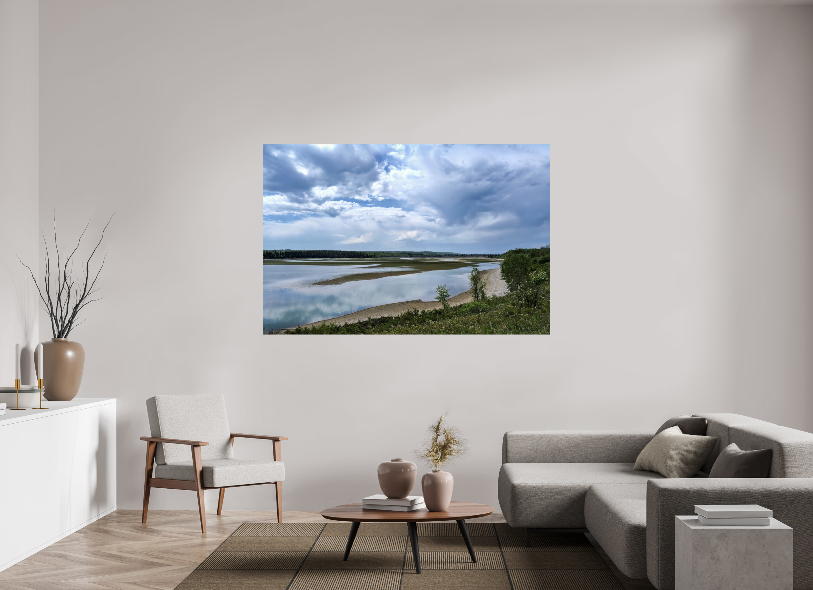 180.4 x 120 cm, Photo Print Under Acrylic Glass Glancing at the reservoir