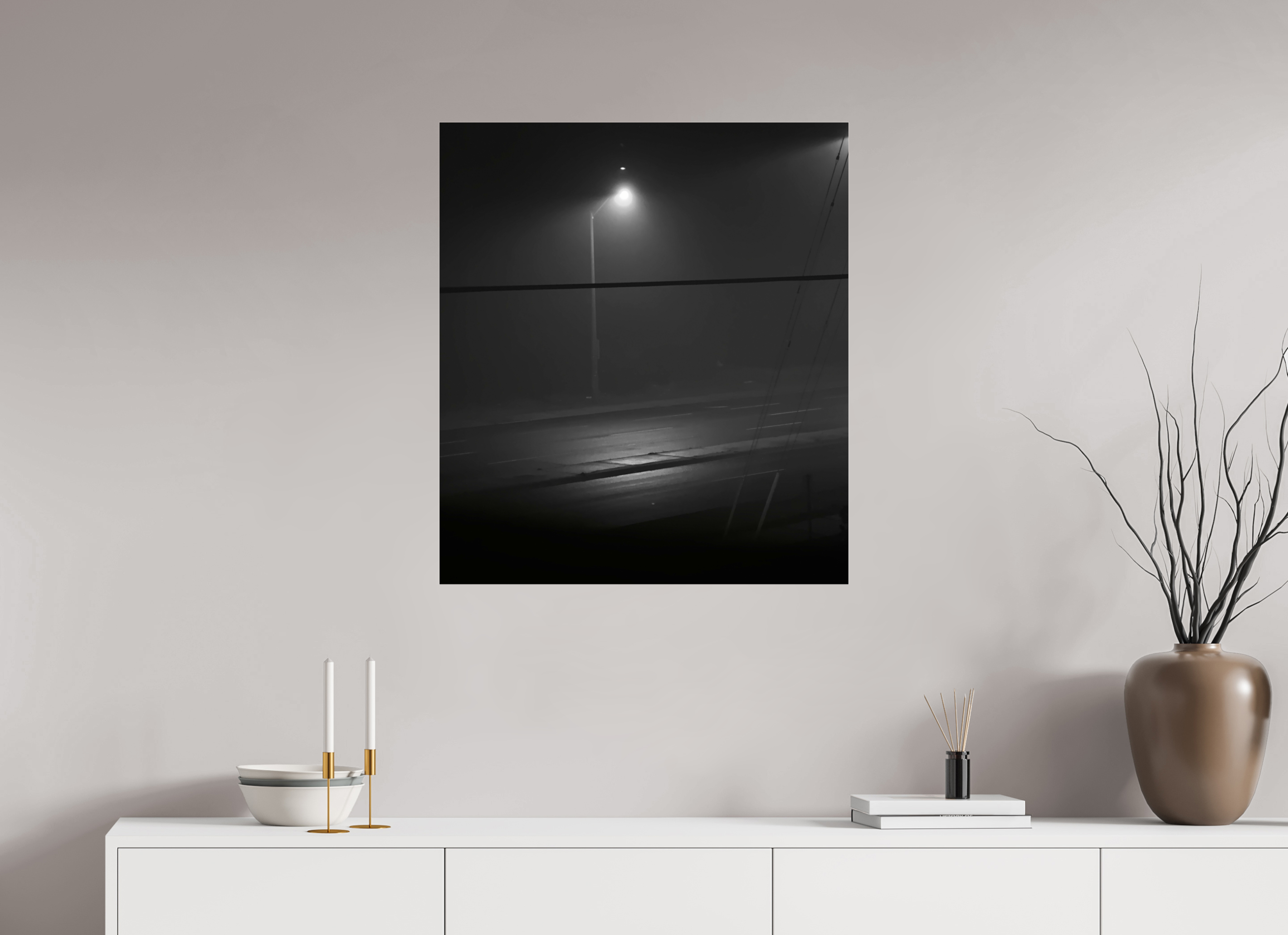 70 x 79 cm, Photo Print Under Acrylic Glass A Foggy Day In Hell