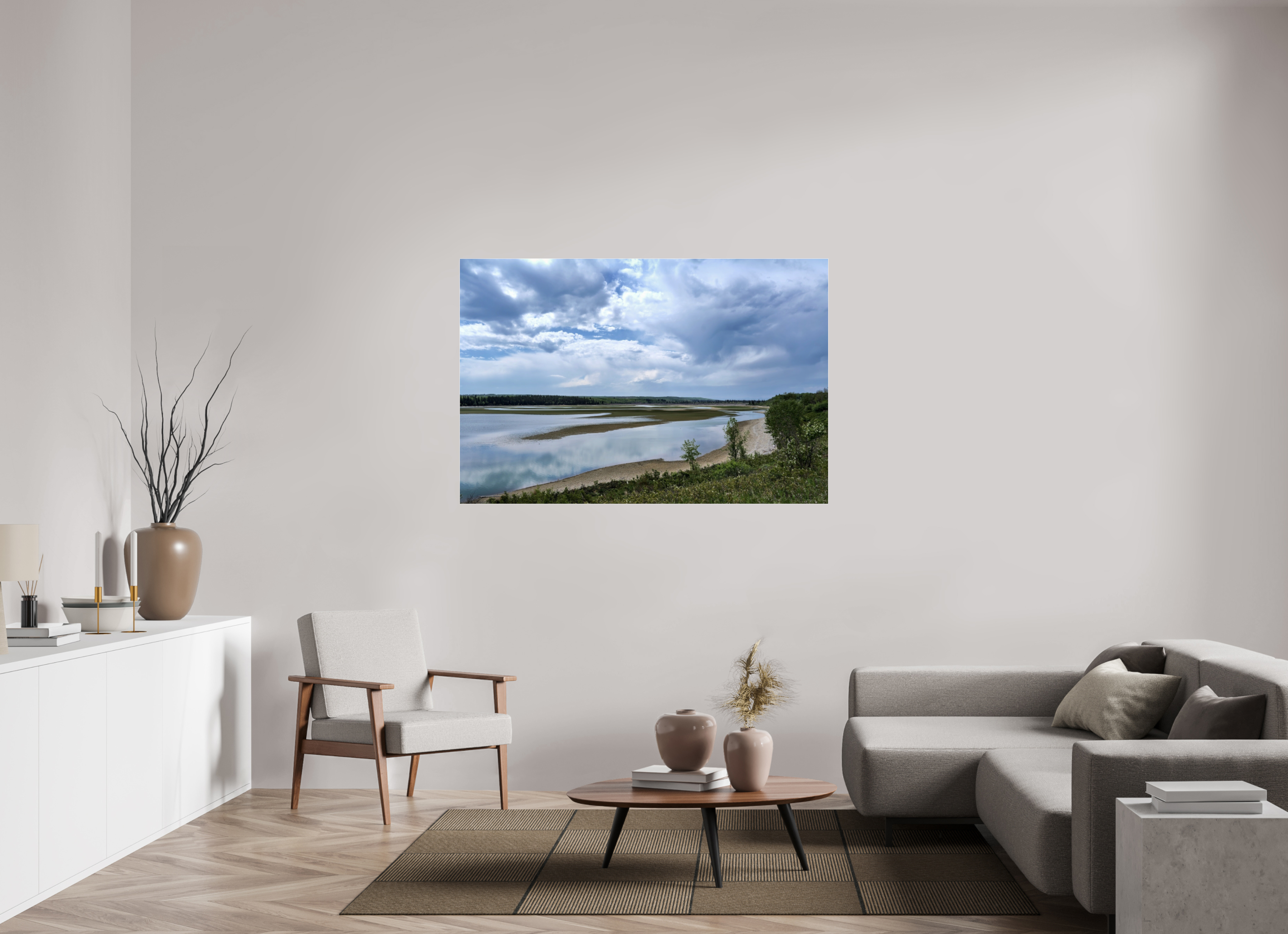150.3 x 100 cm, Photo Print Under Acrylic Glass Glancing at the reservoir