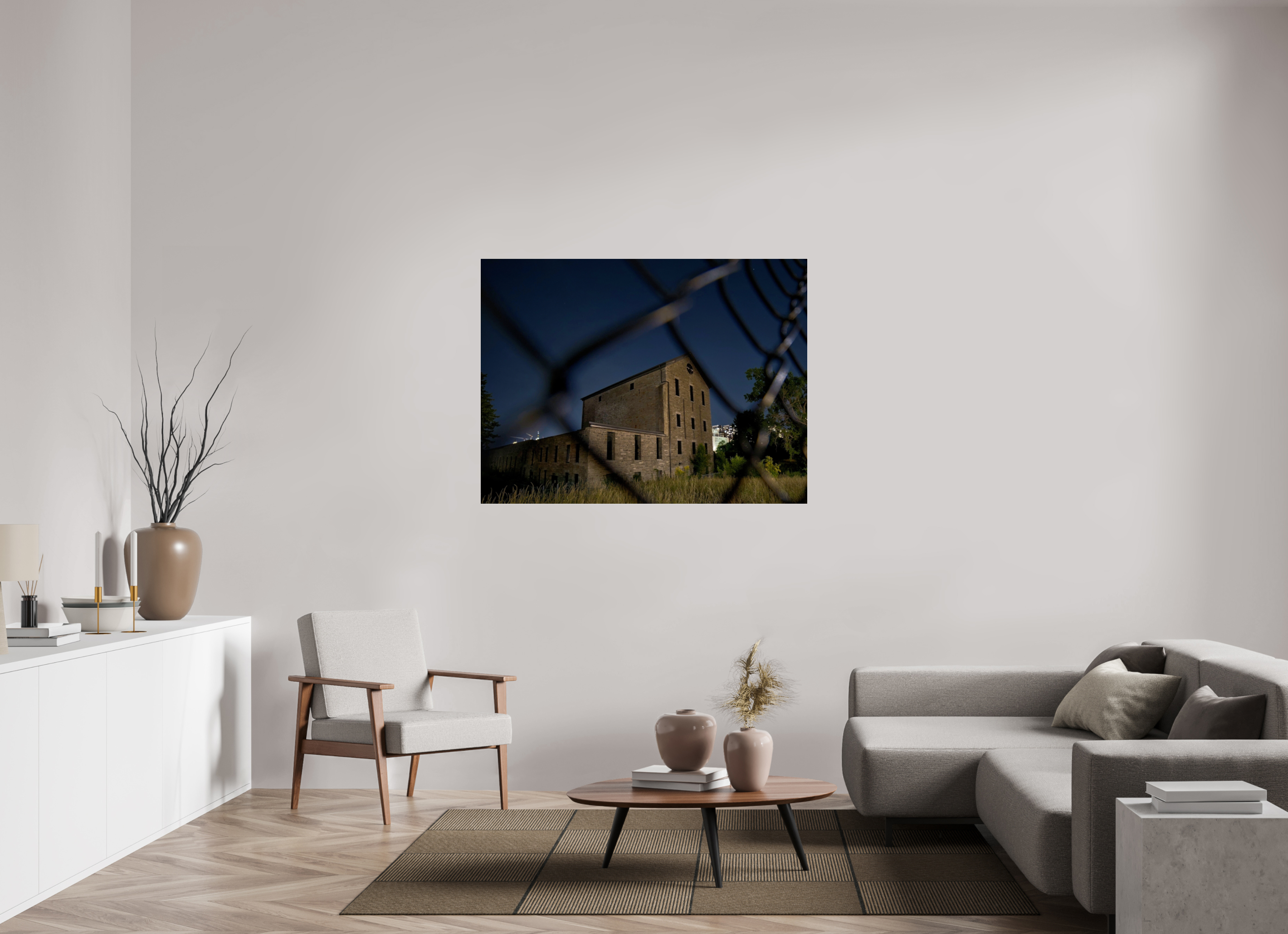 133.3 x 100 cm, Photo Print Under Acrylic Glass Abandoned Building