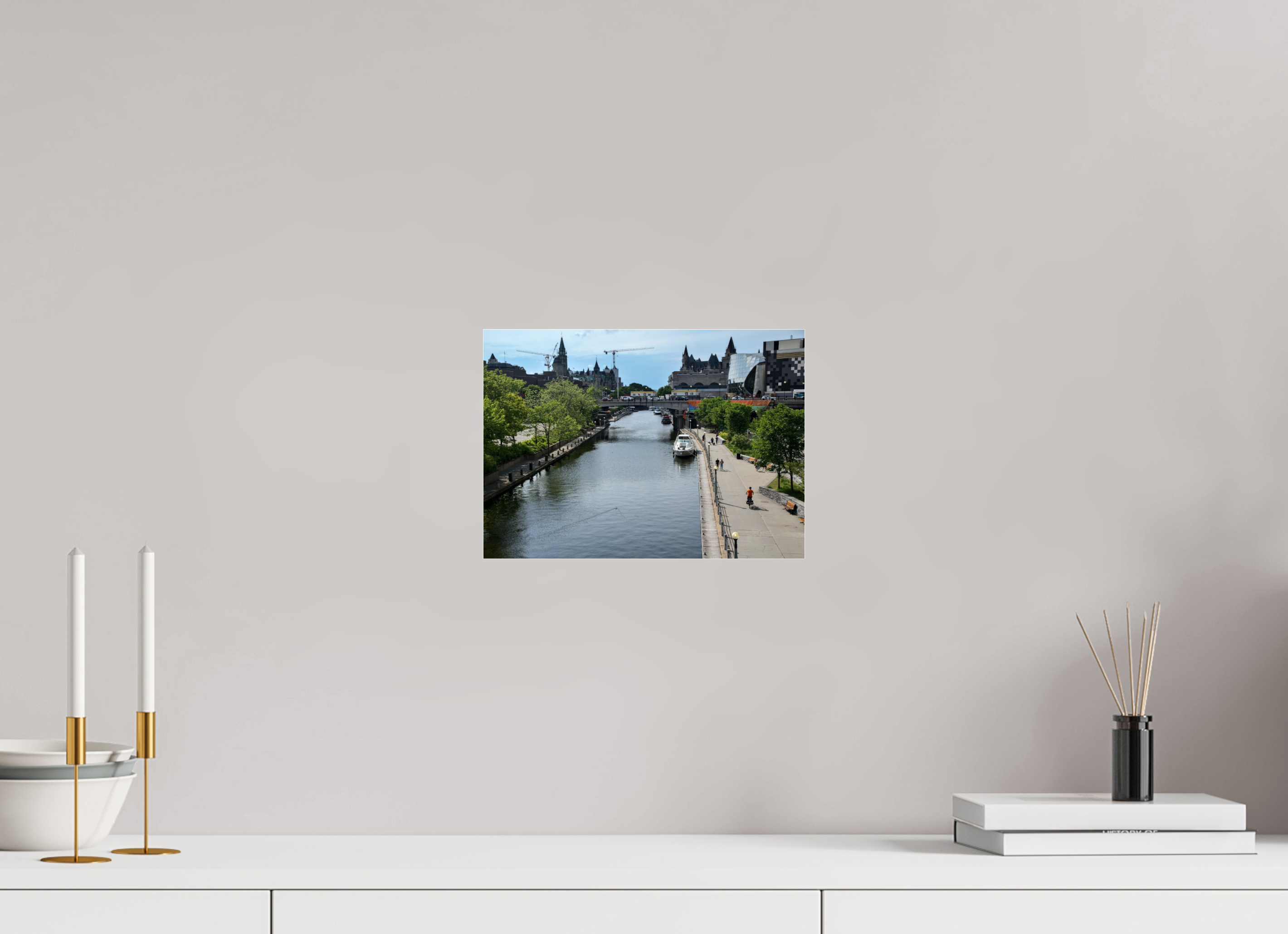 28 x 20 cm, Photo Print Under Acrylic Glass Sunny day on the Rideau Canal