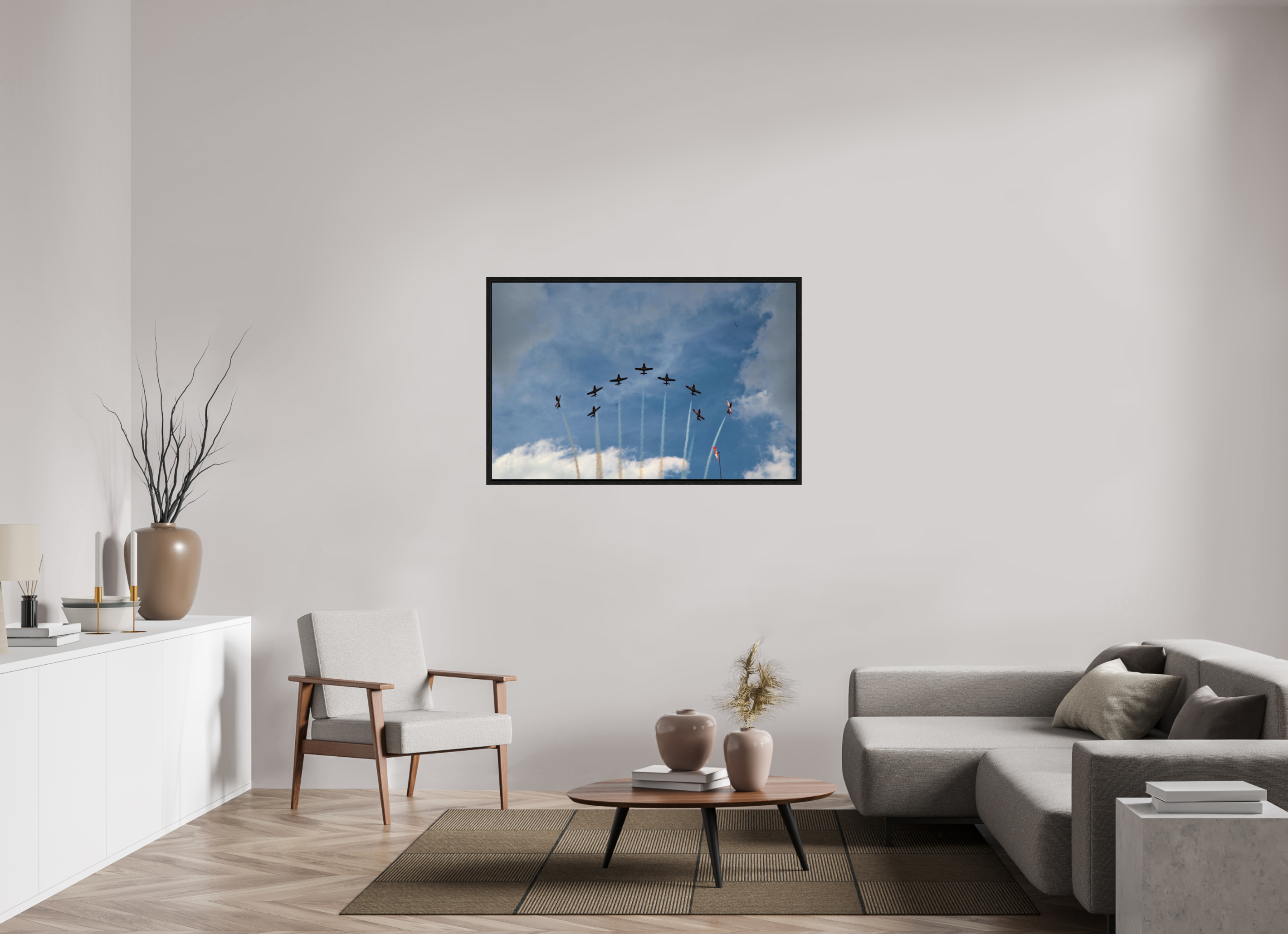 123.8 x 80 cm, Floater Frame Formation Flying Canada Day