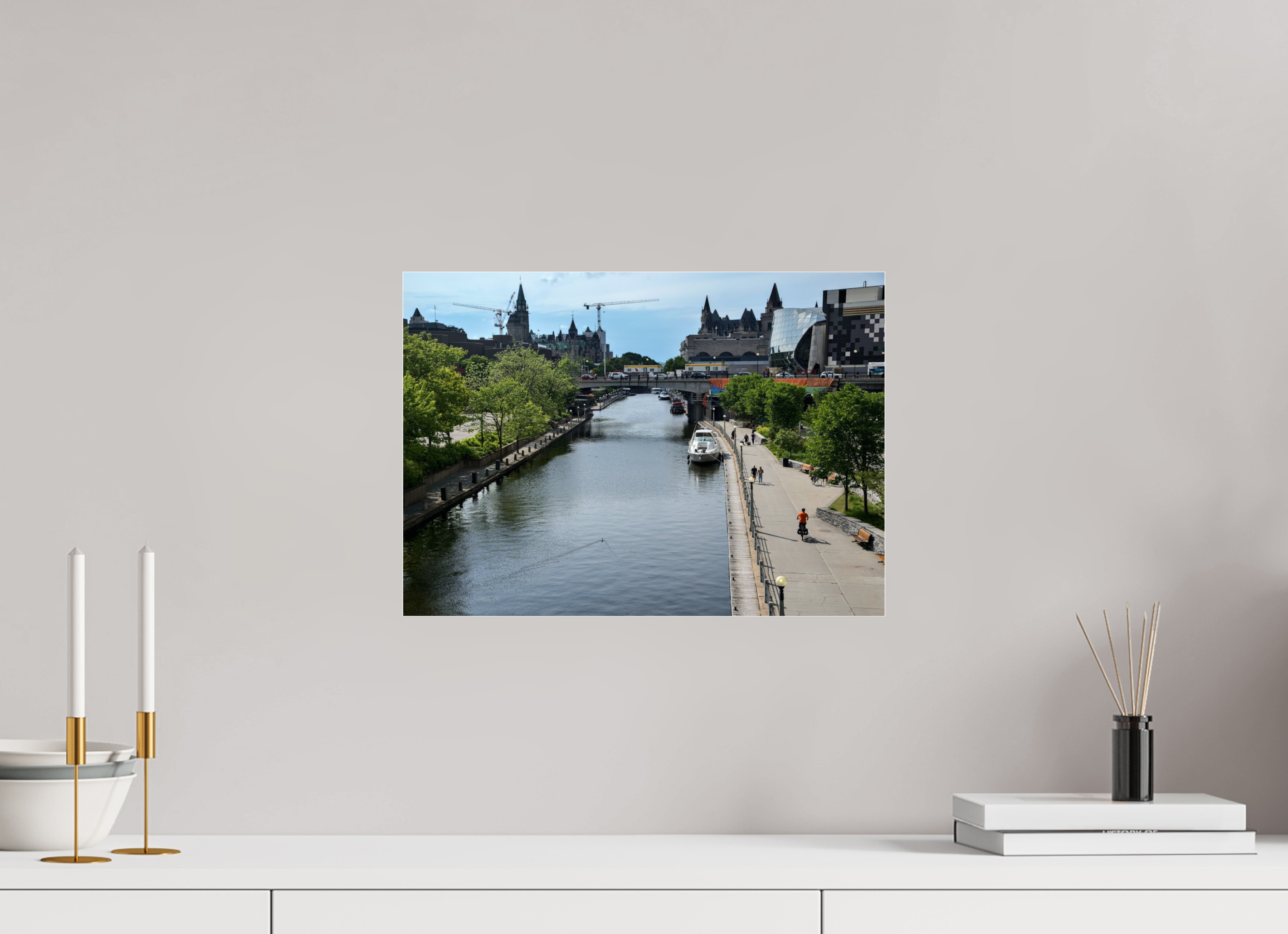 42 x 30 cm, Photo Print Under Acrylic Glass Sunny day on the Rideau Canal