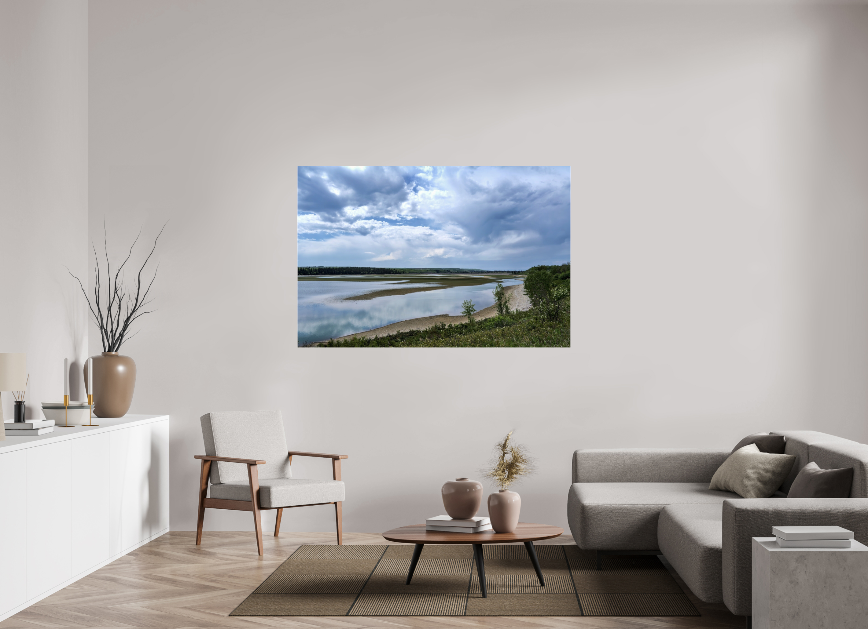 165.3 x 110 cm, Photo Print Under Acrylic Glass Glancing at the reservoir