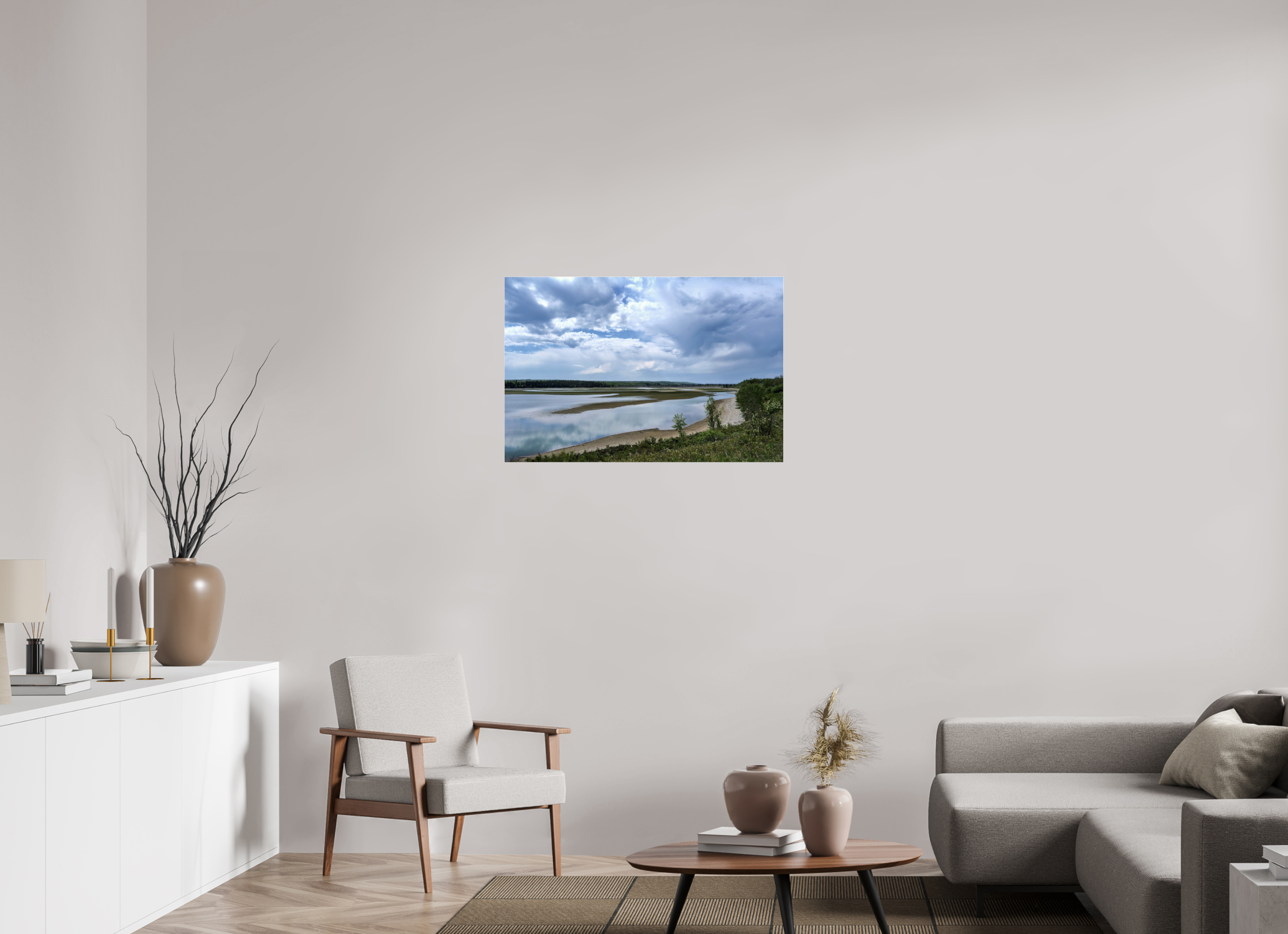 90.2 x 60 cm, Photo Print Under Acrylic Glass Glancing at the reservoir