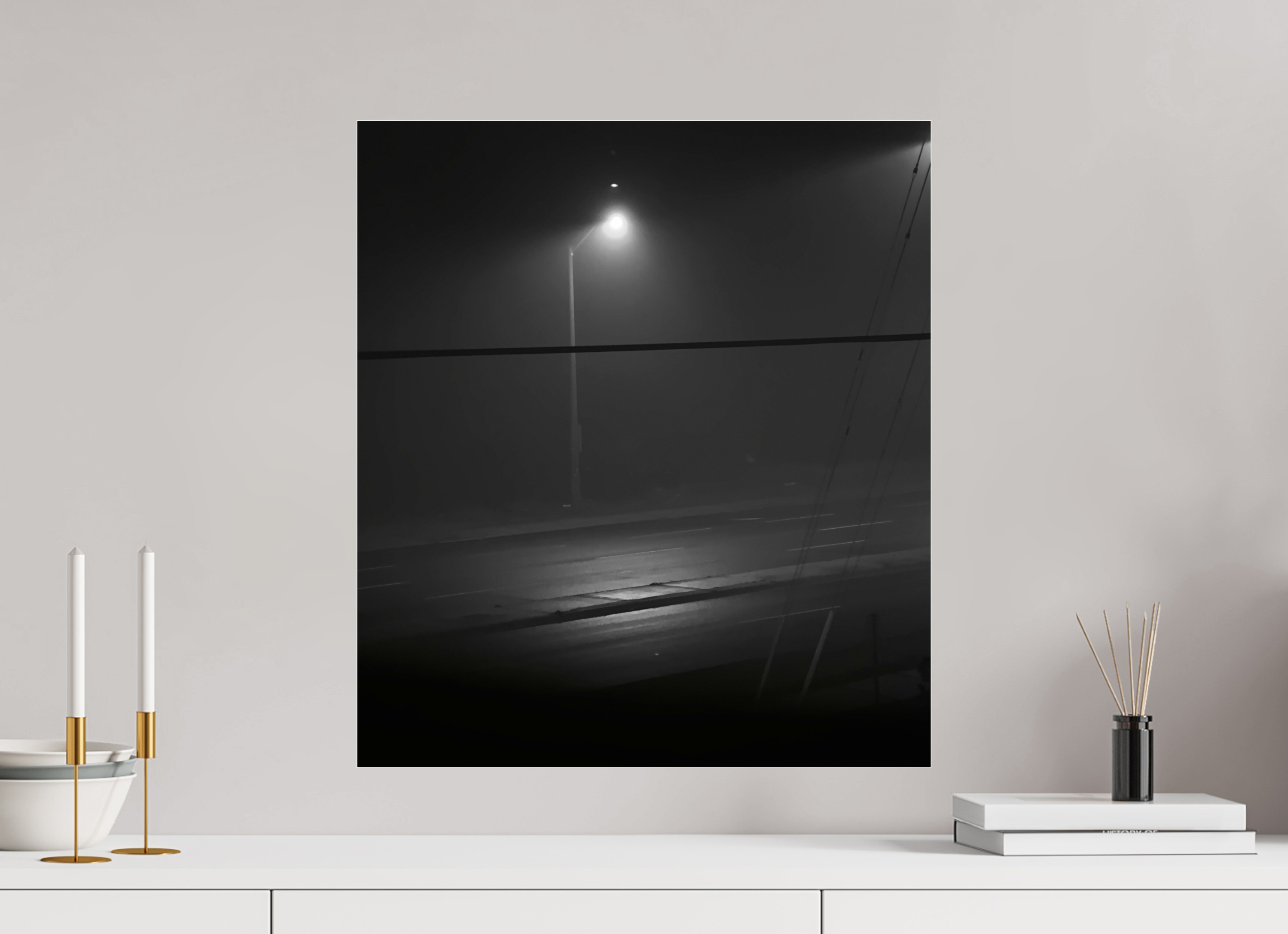 50 x 56.4 cm, Photo Print Under Acrylic Glass A Foggy Day In Hell