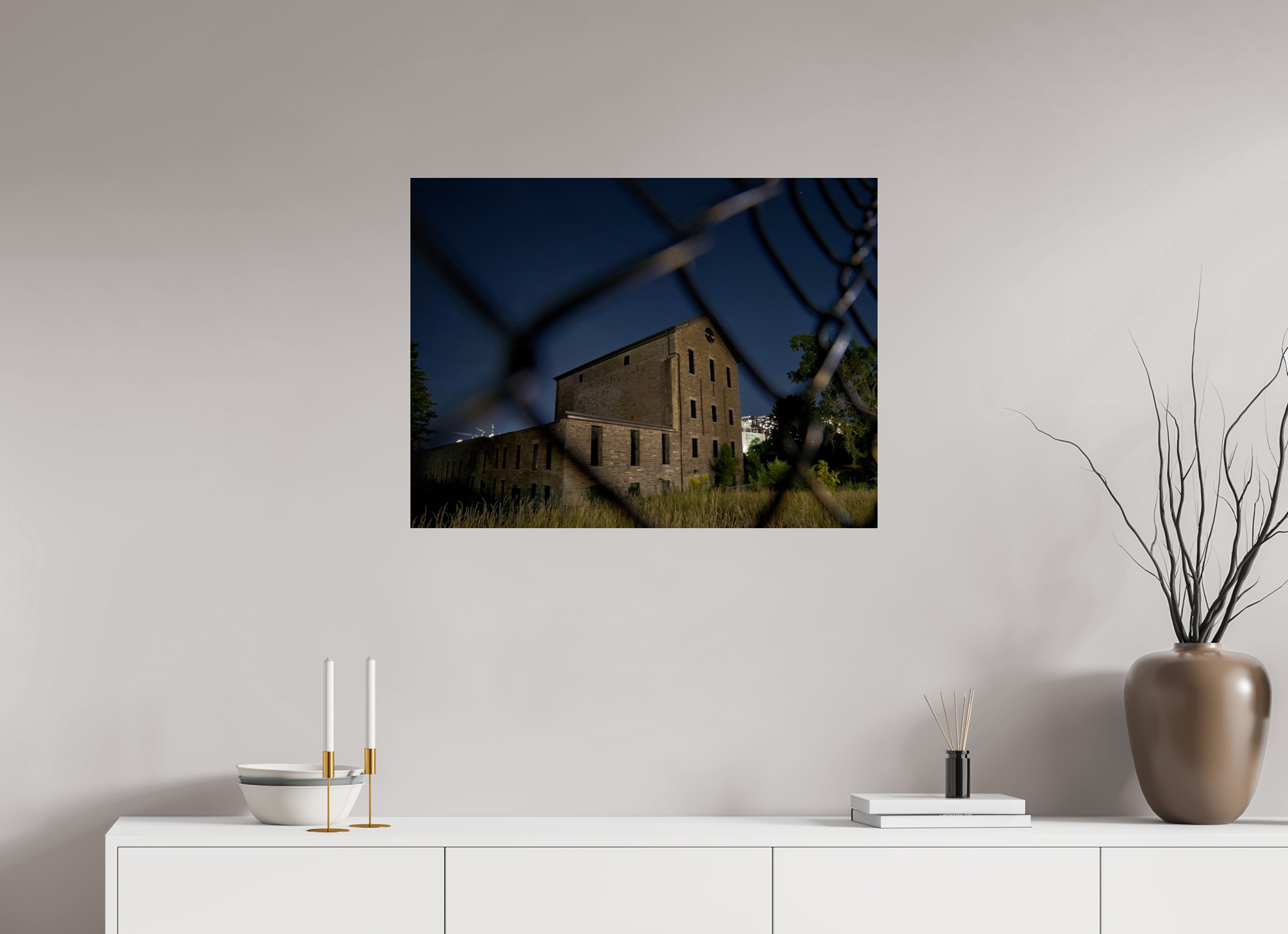 80 x 60 cm, Photo Print Under Acrylic Glass Abandoned Building