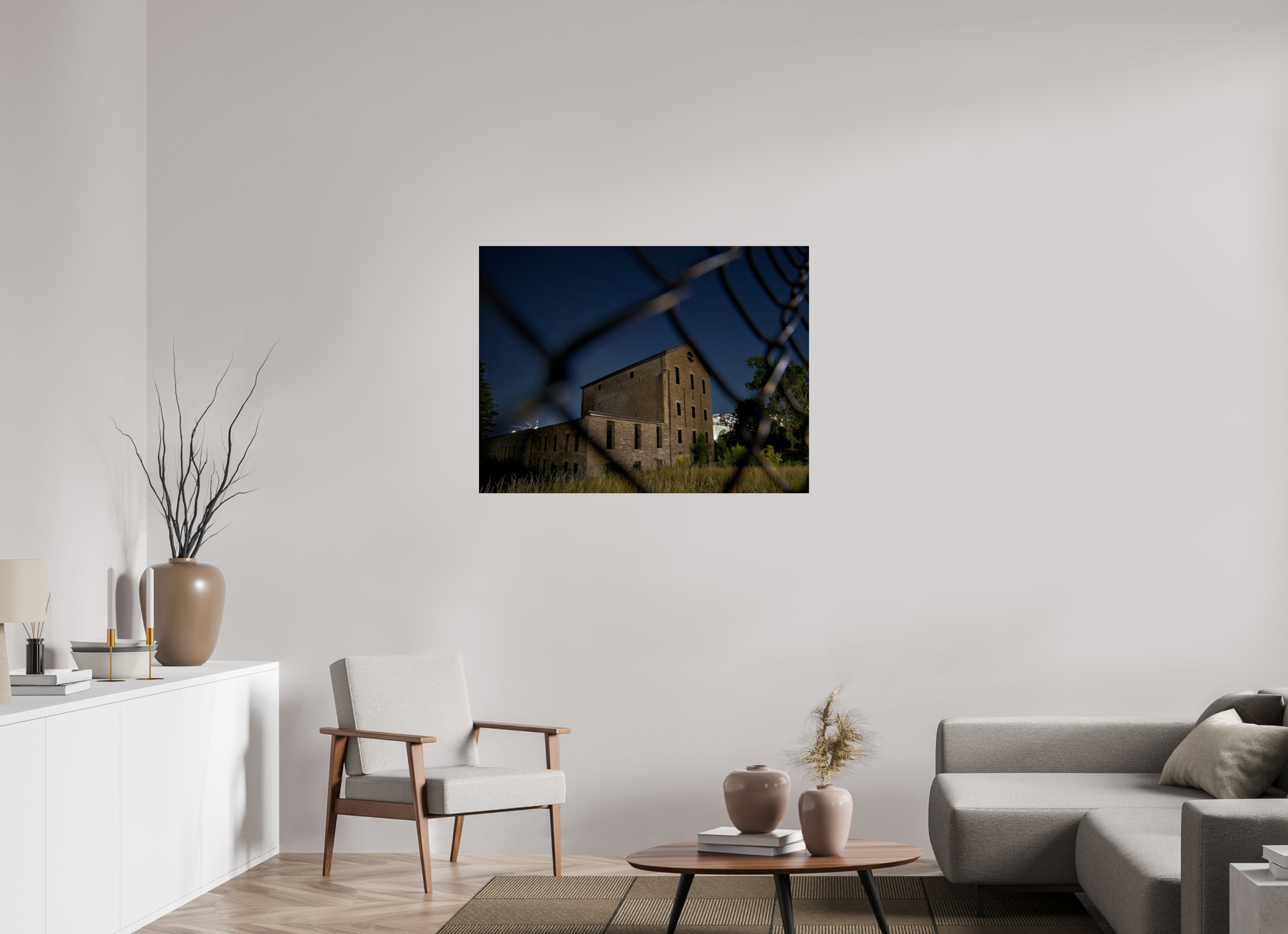 106.7 x 80 cm, Photo Print Under Acrylic Glass Abandoned Building