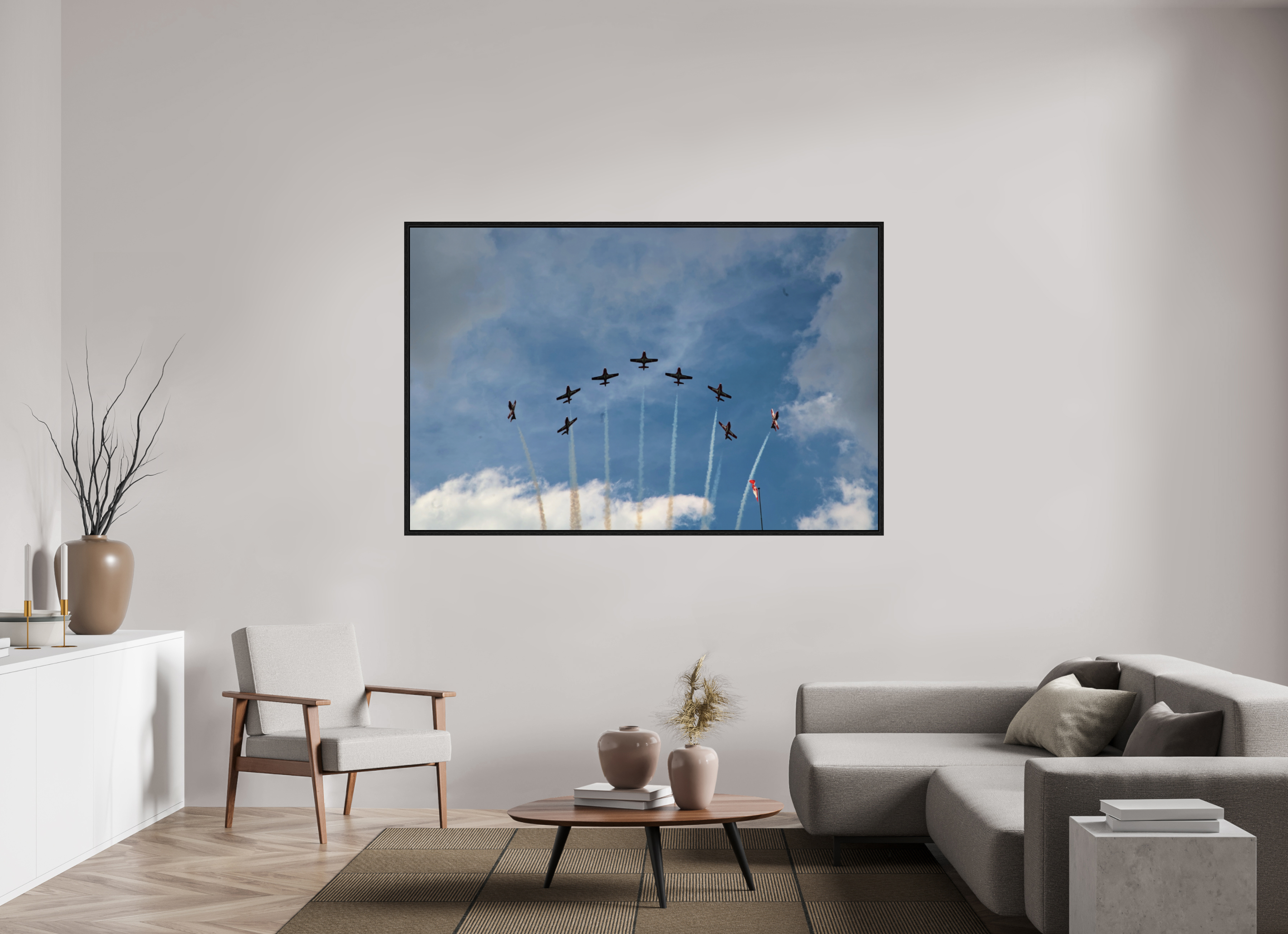 185.6 x 120 cm, Floater Frame Formation Flying Canada Day