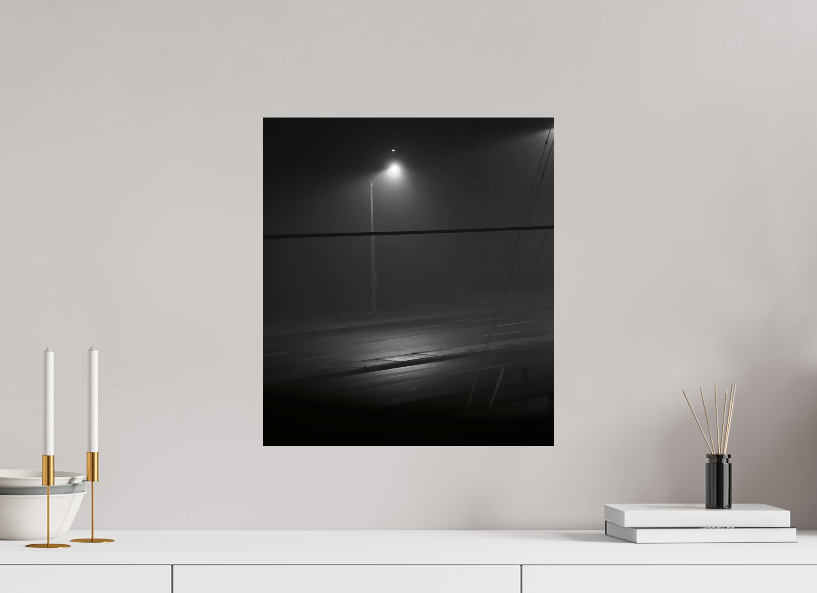 40 x 45.2 cm, Photo Print Under Acrylic Glass A Foggy Day In Hell